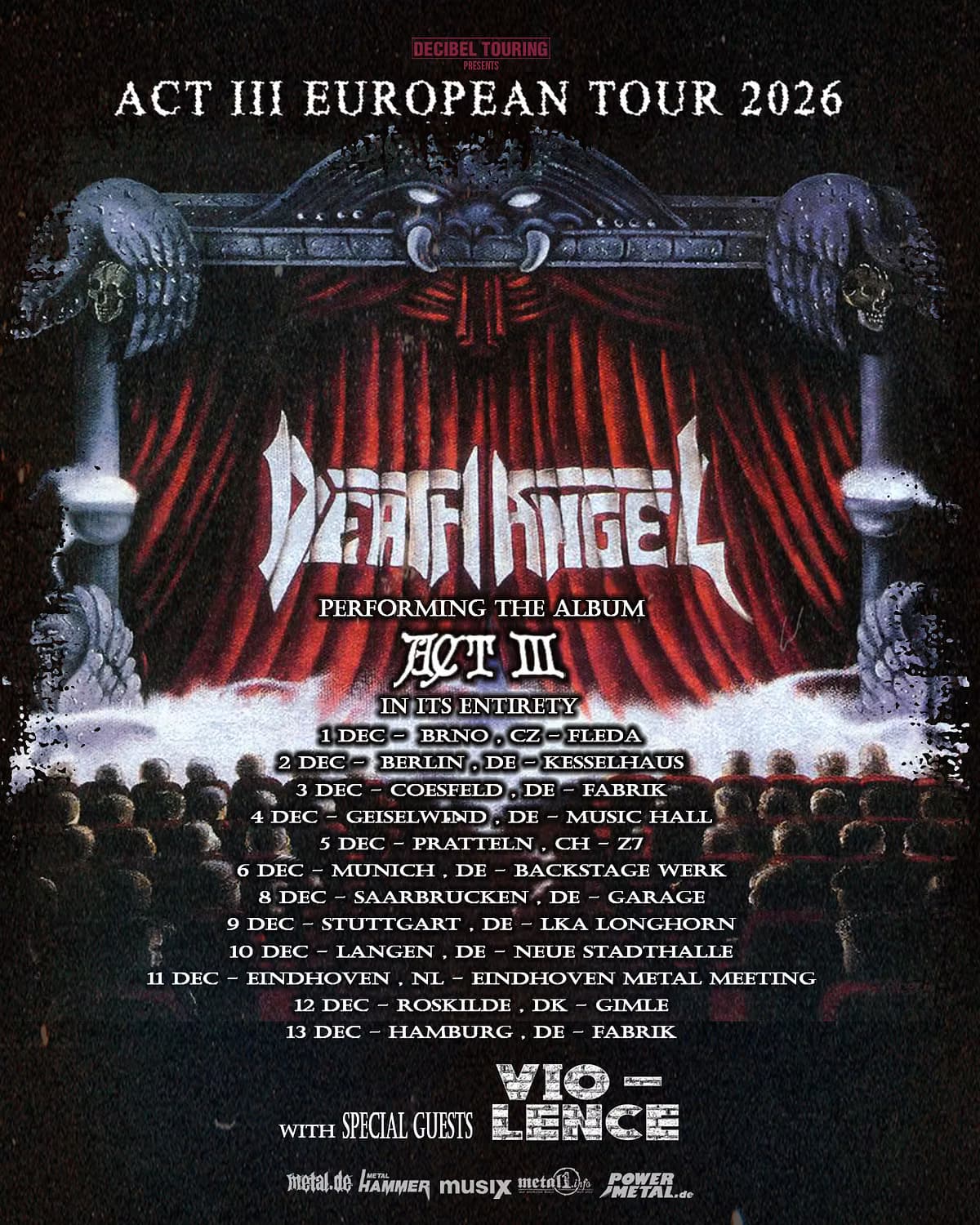 Death Angel llevará "Act III" completo a Europa junto a Vio-Lence