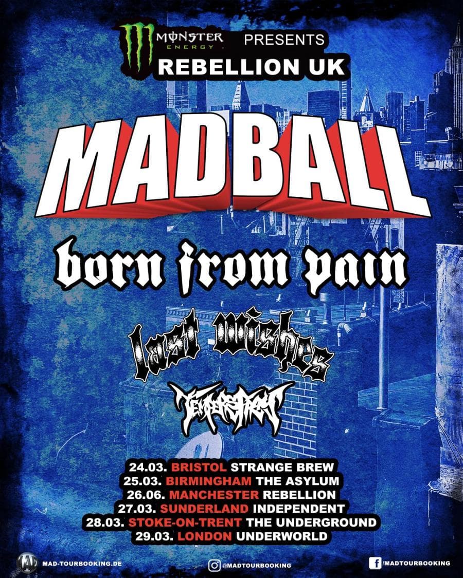 Madball + Born From Pain + Last Wishes + Tempers Fray @ Underground