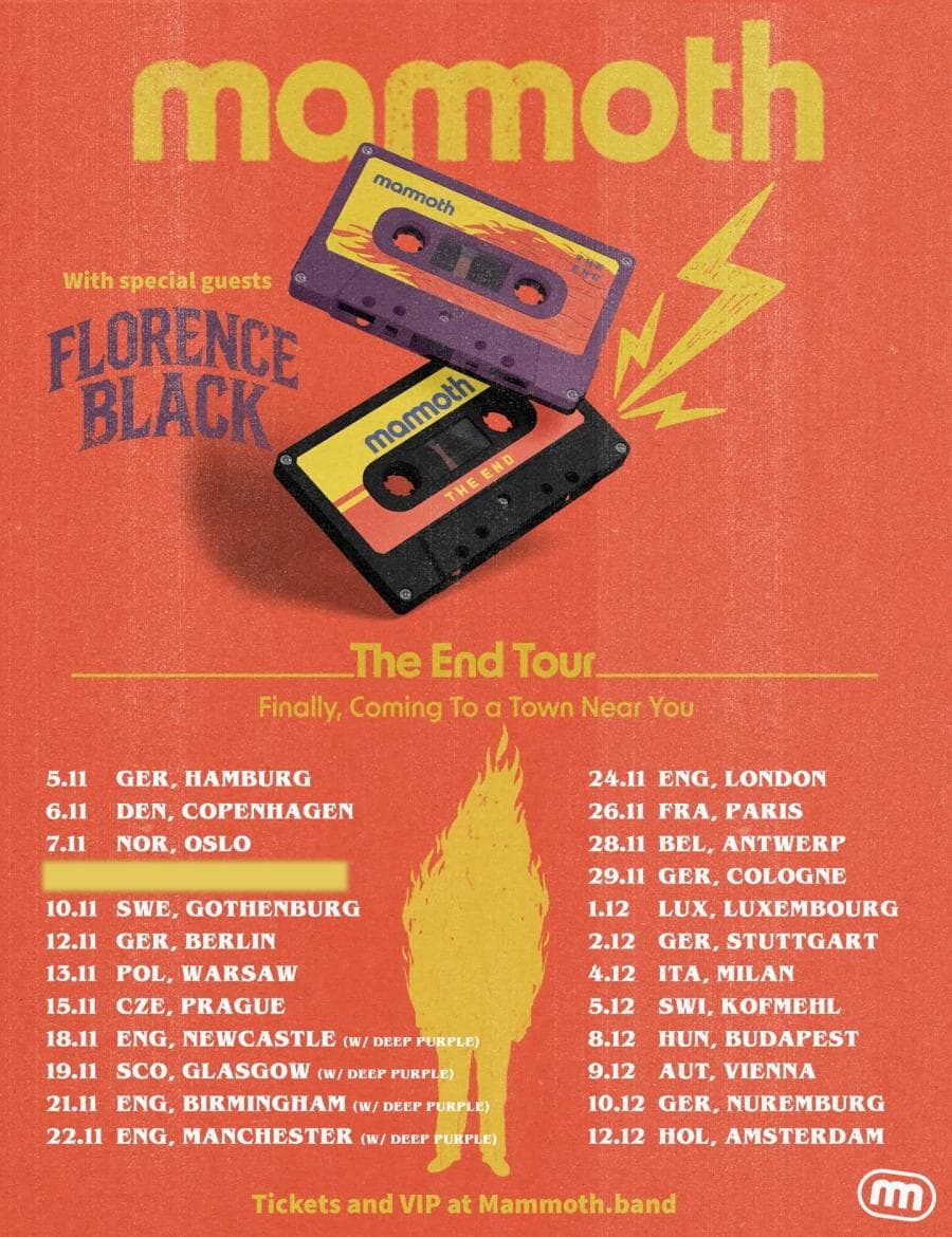 Mammoth + Florence Black @ O2 Shepherd's Bush Empire