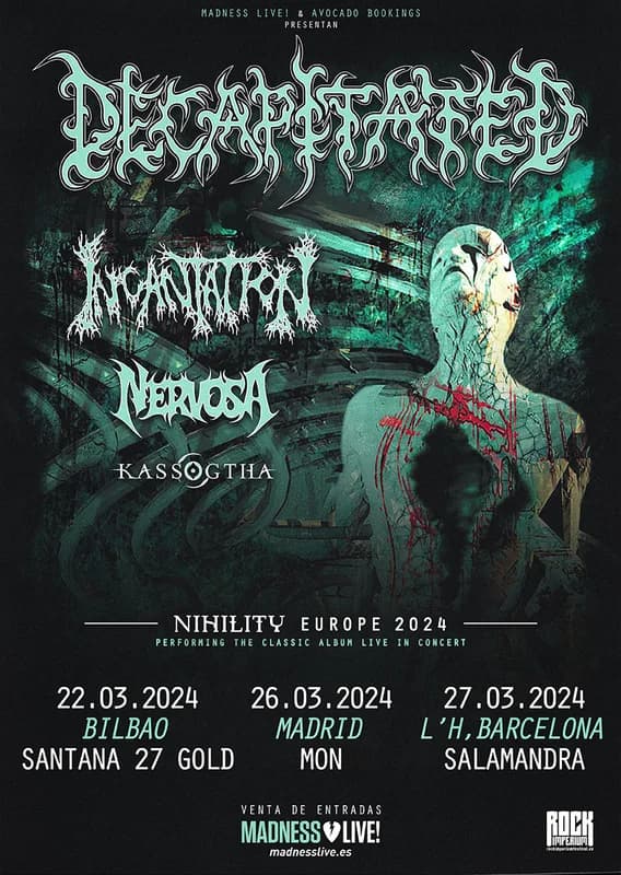 Decapitated anuncia gira europea ‘Nihility Europe 2024' junto a Incantation, Nervosa y Kassogtha