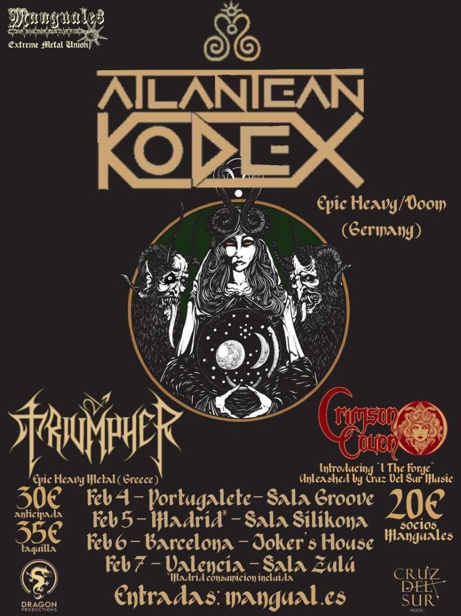 Atlantean Kodex + Crimson Coven + Triumpher @ Zulú Klub