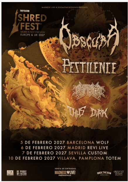 Obscura + Pestilence + Cryptic Shift + Dvrk + Thus