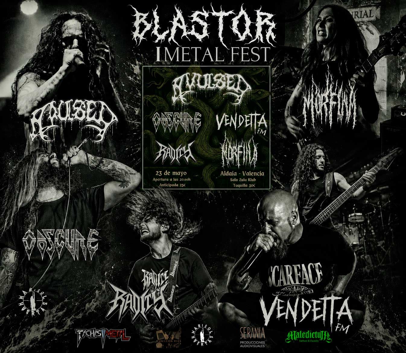 Esta noche Aldaia arde: Blastor Metal Fest reúne a Avulsed, Obscure, Vendetta FM, Radity y Morfina en Sala Zulú Klub