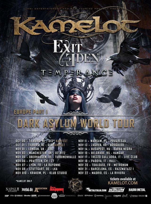 Kamelot + Exit Eden + Temperance @ Barba Negra - Red Stage